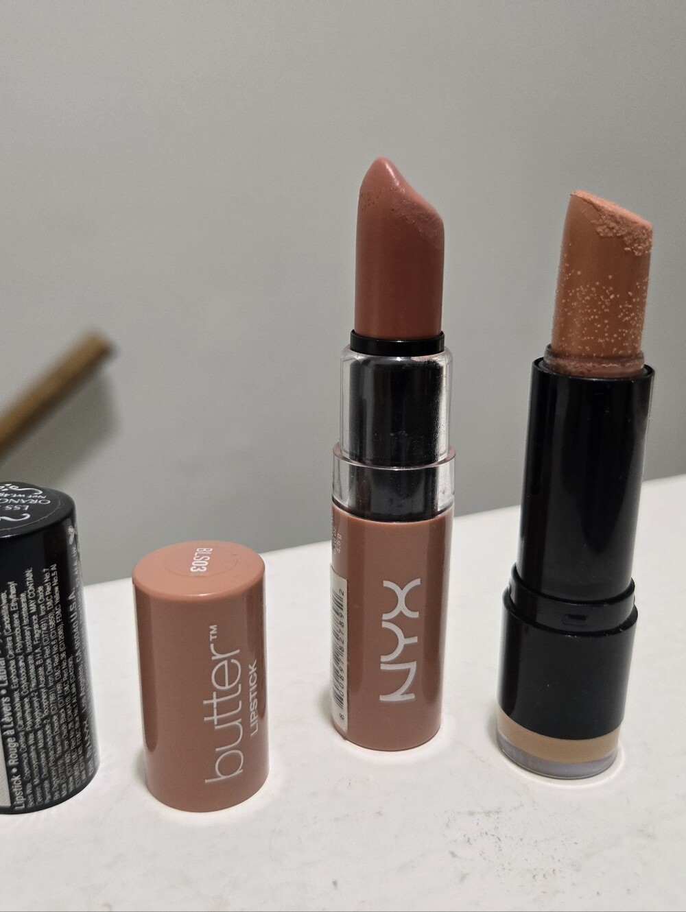 NYX Butter Lipstick Bls03 Snow Cap Lss588 Orange Soda